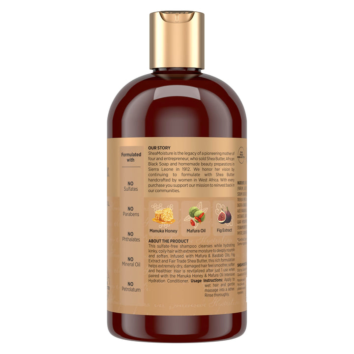 SHEA MOISTURE Manuka Honey And Mafura Oil Intensive Hydration Shampoo, 13 fl oz