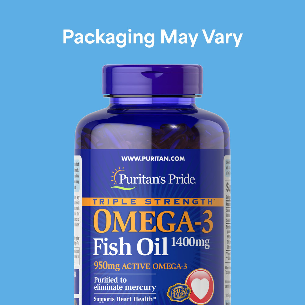 Puritans Pride Triple Strength Omega-3 Fish Oil, 1360 mg, 240 Count