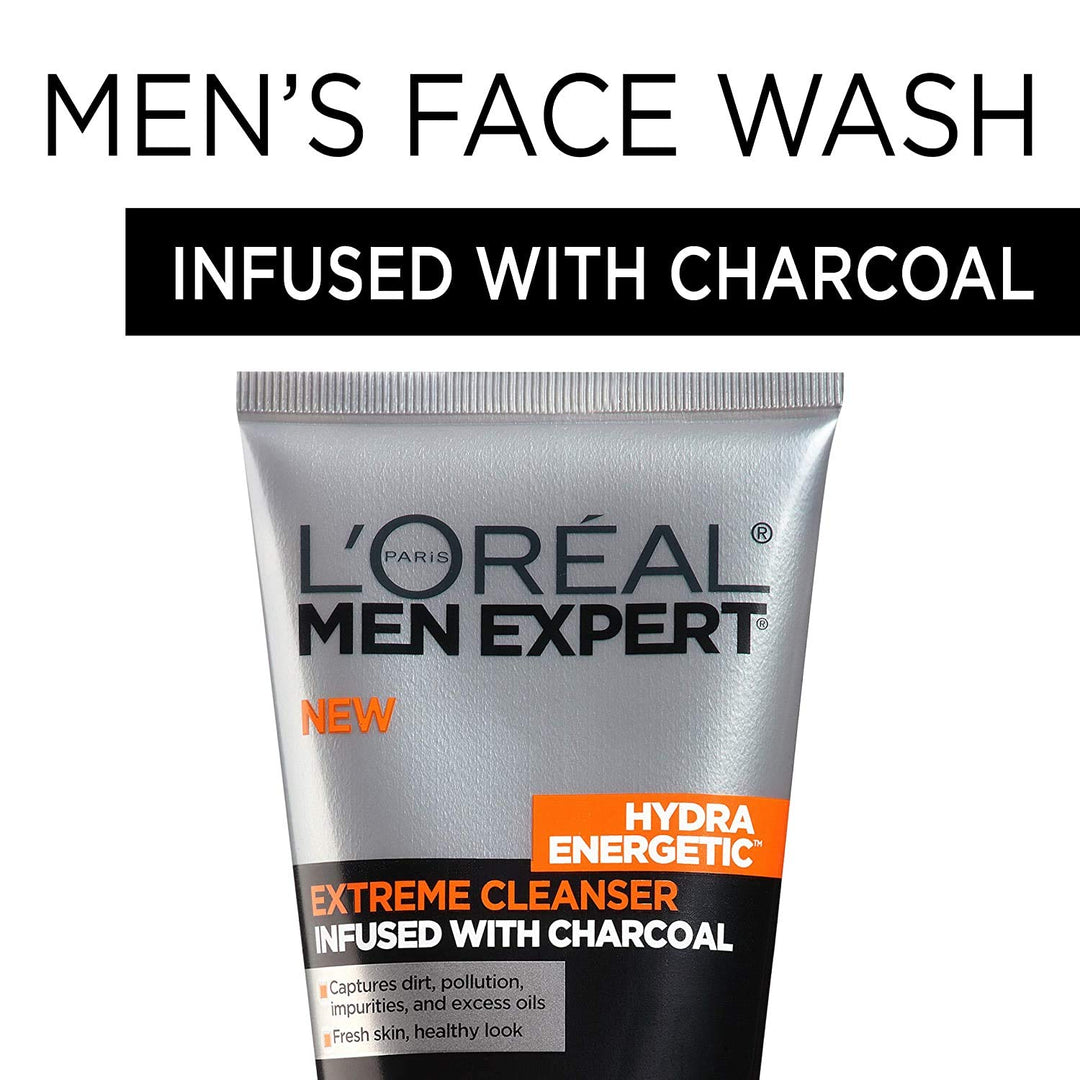 L'Oreal Paris Men Expert Hydra Energetic Facial Cleanser, Charcoal, 5 fl oz