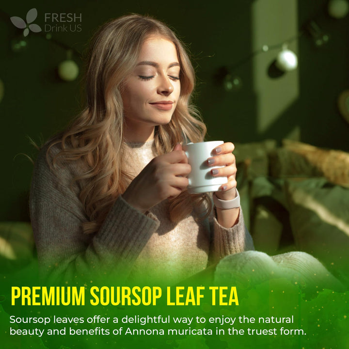 FreshDrinkUS Soursop Tea, Dried Leaf, 120 Count