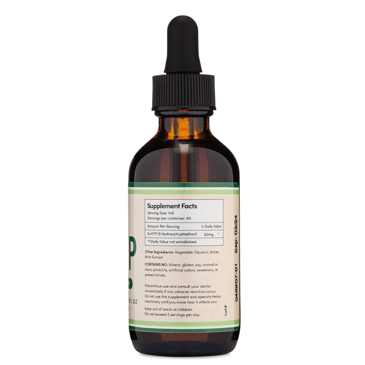 Double Wood Supplements 5-HTP Liquid Drops, 50 mg, 60 Count