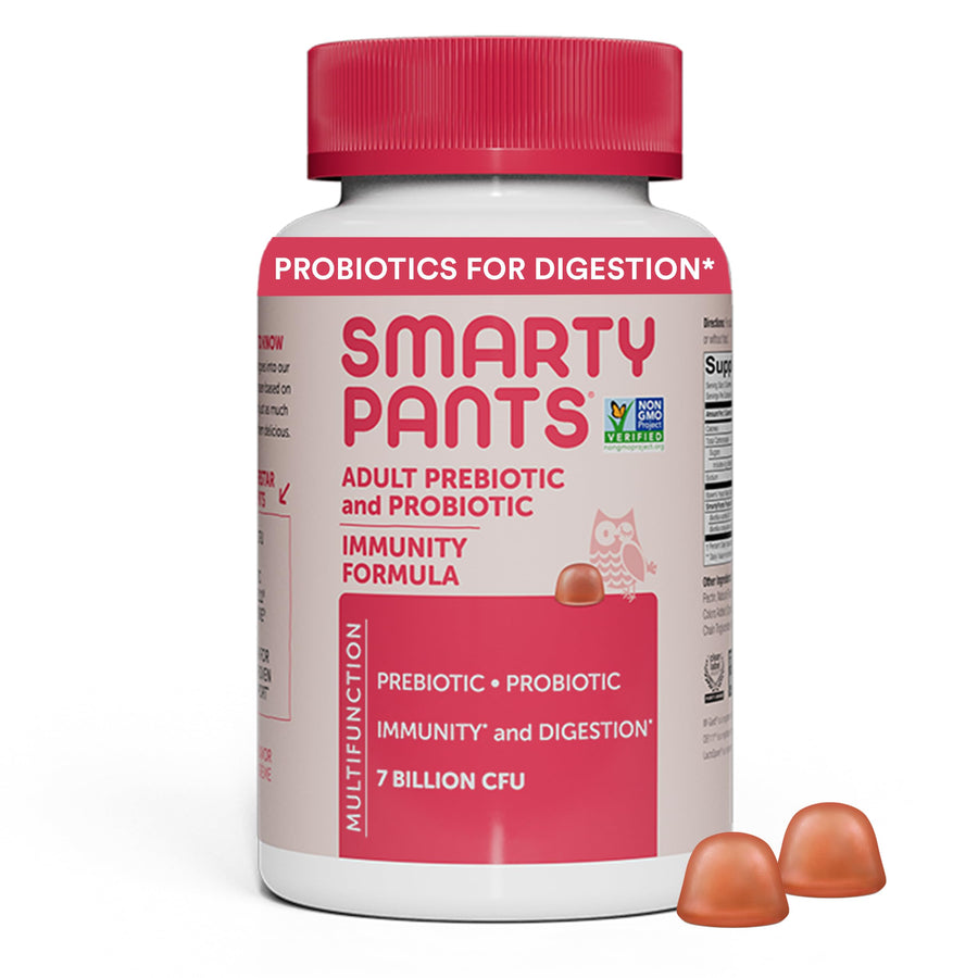 SmartyPants Adult Probiotic Immunity Gummies, Strawberry Crème, 60 Count