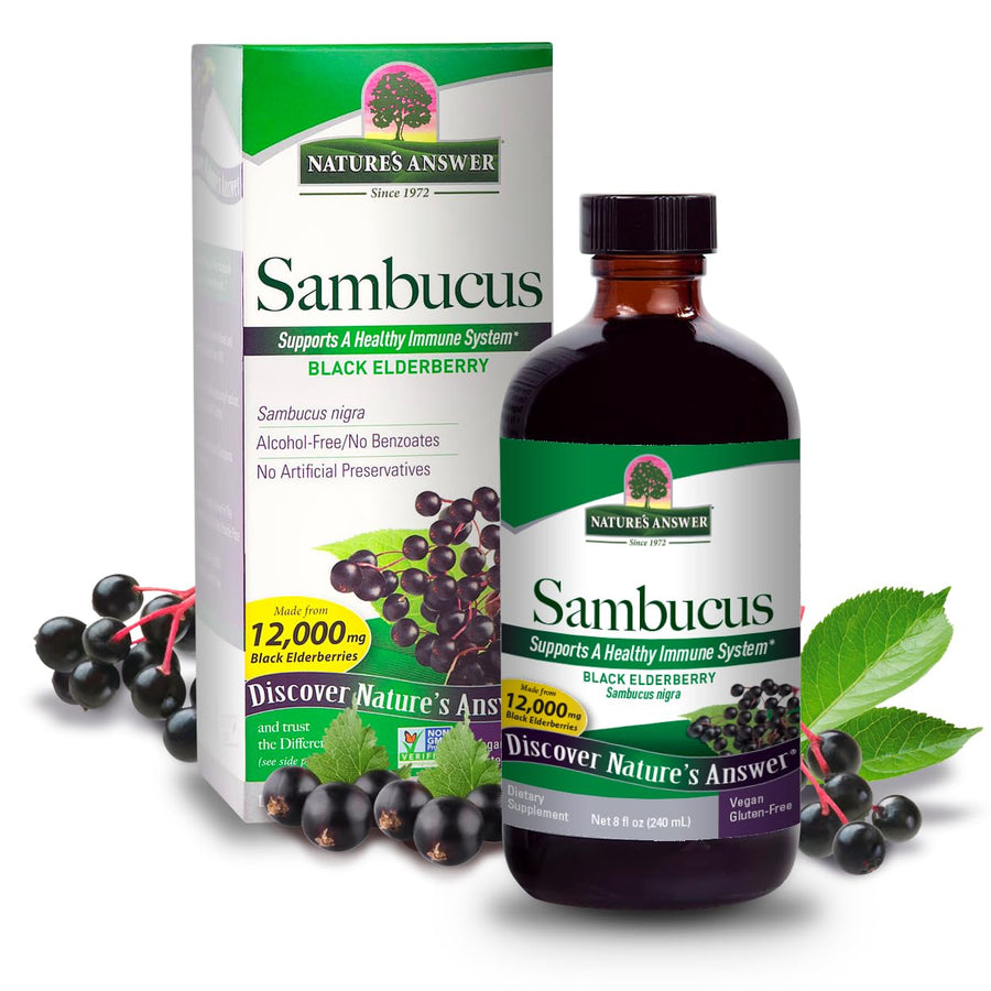 Nature's Answer Sambucus Nigra Black Elder Berry Extract, 8 fl oz