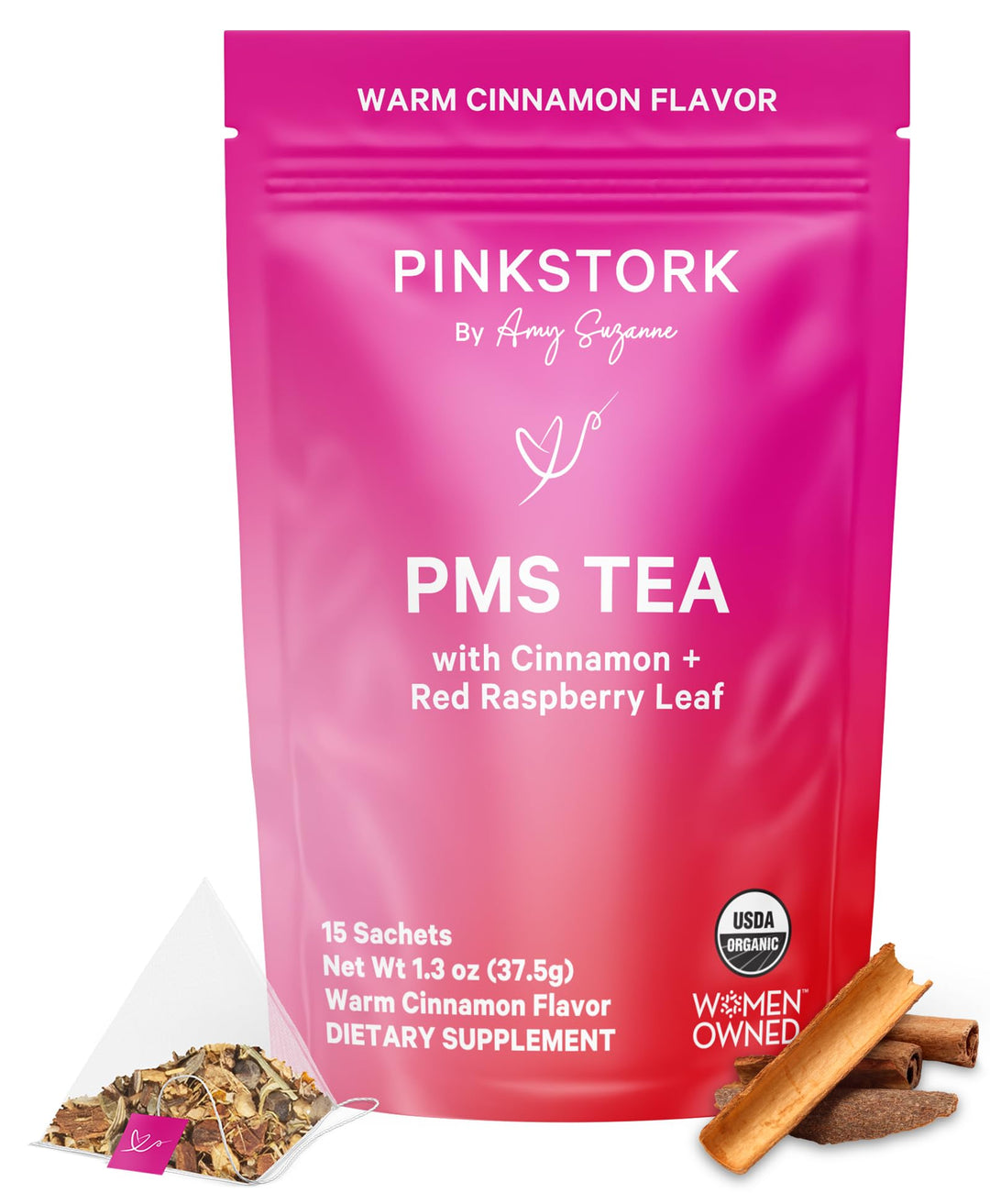 Pink Stork PMS Tea, Warm Cinnamon, 30 Count