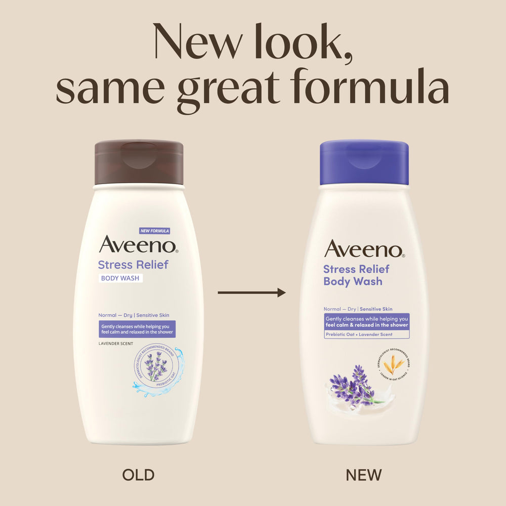 Aveeno Stress Relief Body Wash, Lavender, 18 fl oz