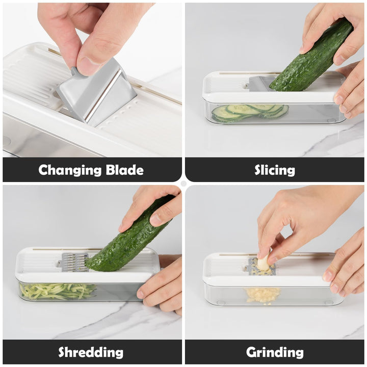 Badelite Mini Garlic Slicer, Multi-Functional Mandoline