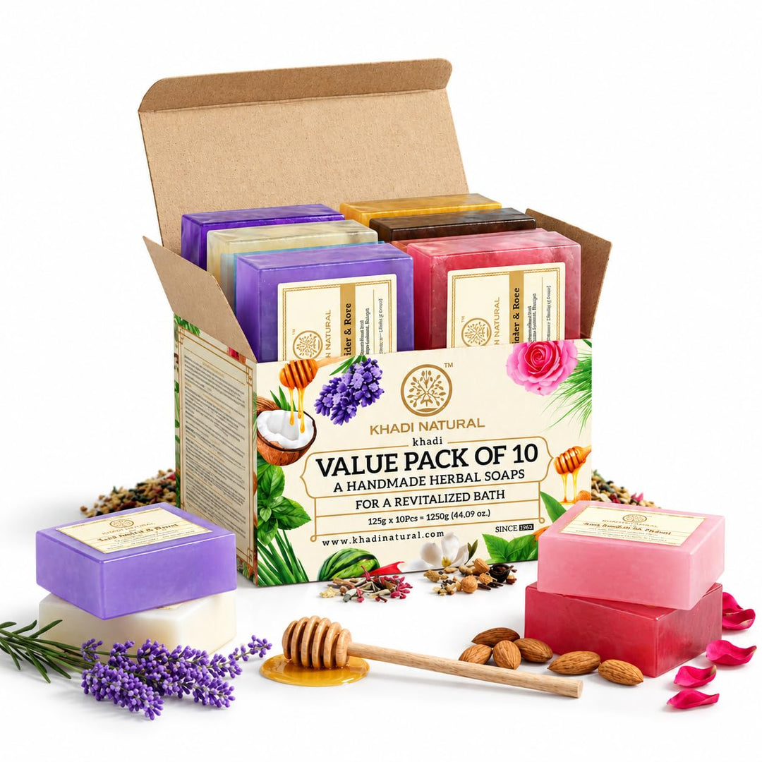 Khadi Natural Herbal Soap Gift Set, Pack of 10