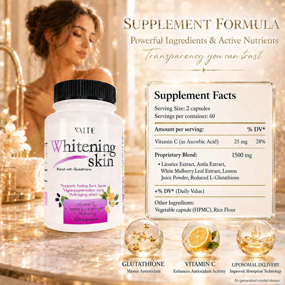 VAITE Glutathione Whitening Pills, 120 Count