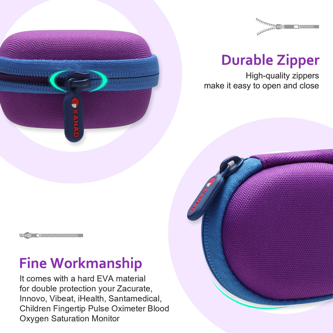 XANAD Case for Pulse Oximeter, Purple, 3.0 x 2.1 x 1.3 in