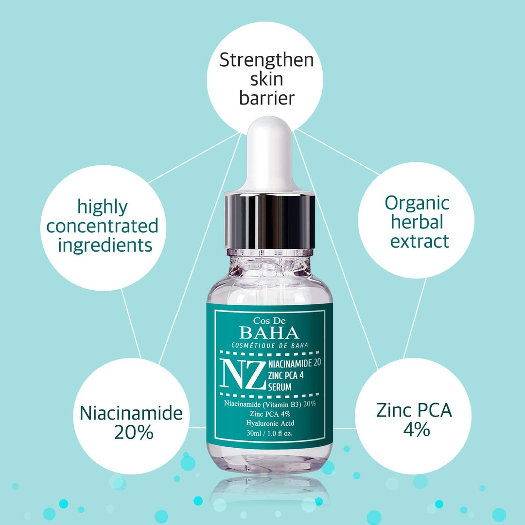 Cos De BAHA Niacinamide 20% + Zinc PCA 4% Serum, 1 fl oz