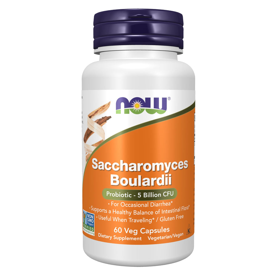 NOW Saccharomyces Boulardii Probiotic, 5 Bil CFU, 60 Count