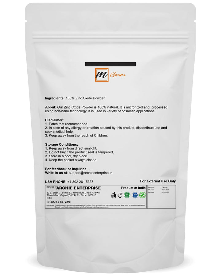 mGanna Zinc Oxide Powder, 227 g