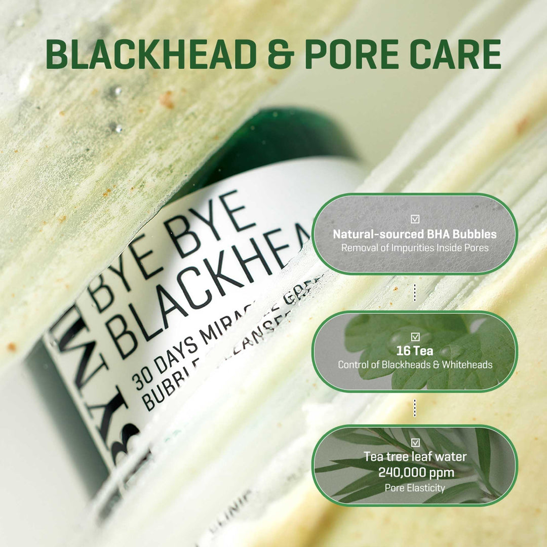 Some By Mi Bye Bye Blackhead 30 Days Miracle Green Tea Tox Bubble Cleanser, 120 g