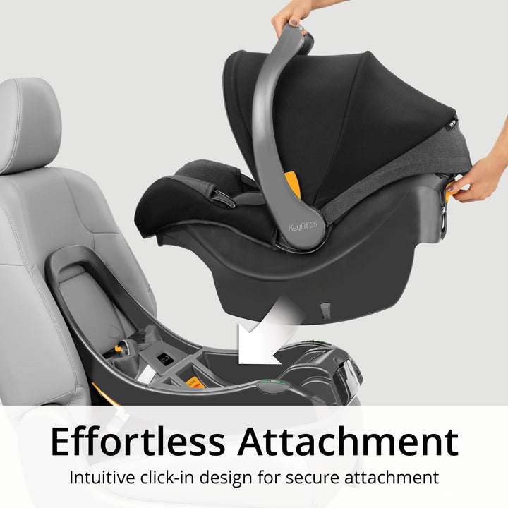 Chicco KeyFit 35 Zip ClearTex Car Seat and Base, Ash/Grey