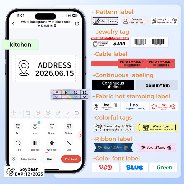 Phomemo A30 Mini Label Maker with Waterproof Labels