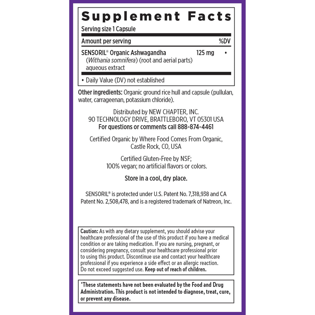 New Chapter Organic Ashwagandha Supplement, 60 Count