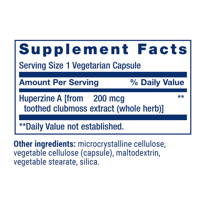 Life Extension Huperzine A Capsules, 200 mcg, 60 Count