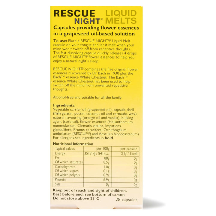 RESCUE Sleep Liquid Melts, Natural Orange Vanilla, 28 Count