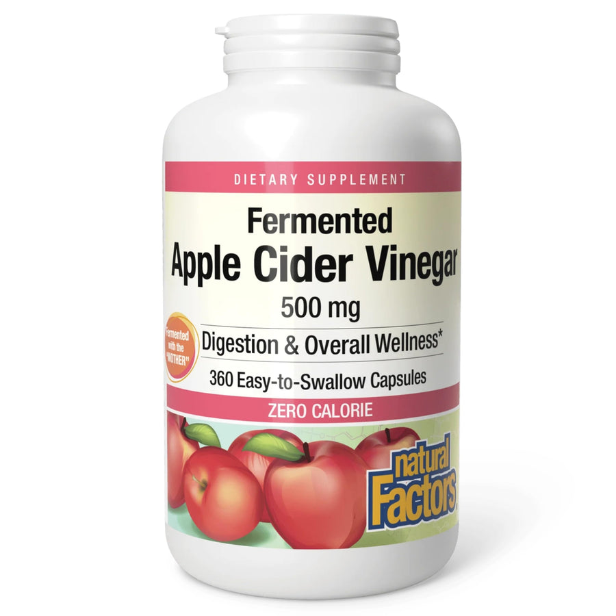 Natural Factors Fermented Apple Cider Vinegar, 500 mg, 360 Count