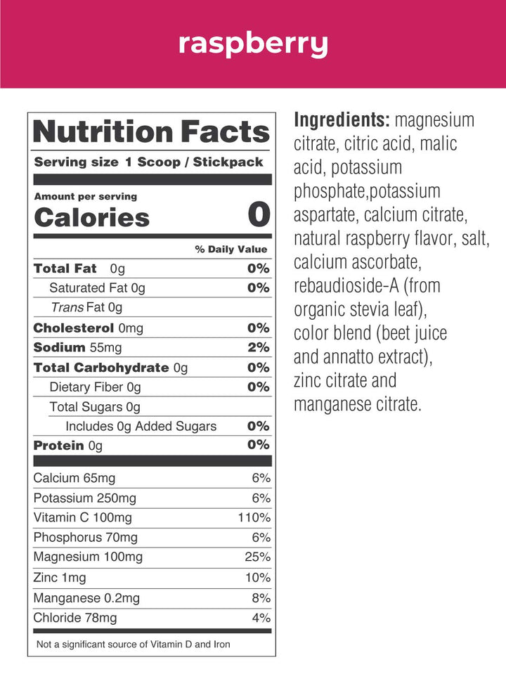 Ultima Replenisher Electrolyte Hydration Drink Mix, Raspberry, 20 Count