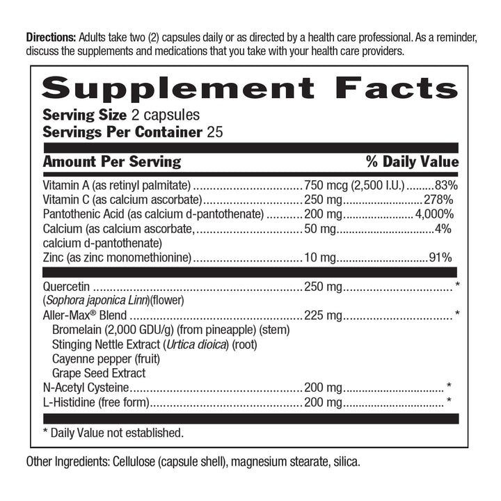 Country Life Aller-Max Vegetarian Capsules, 50 Count