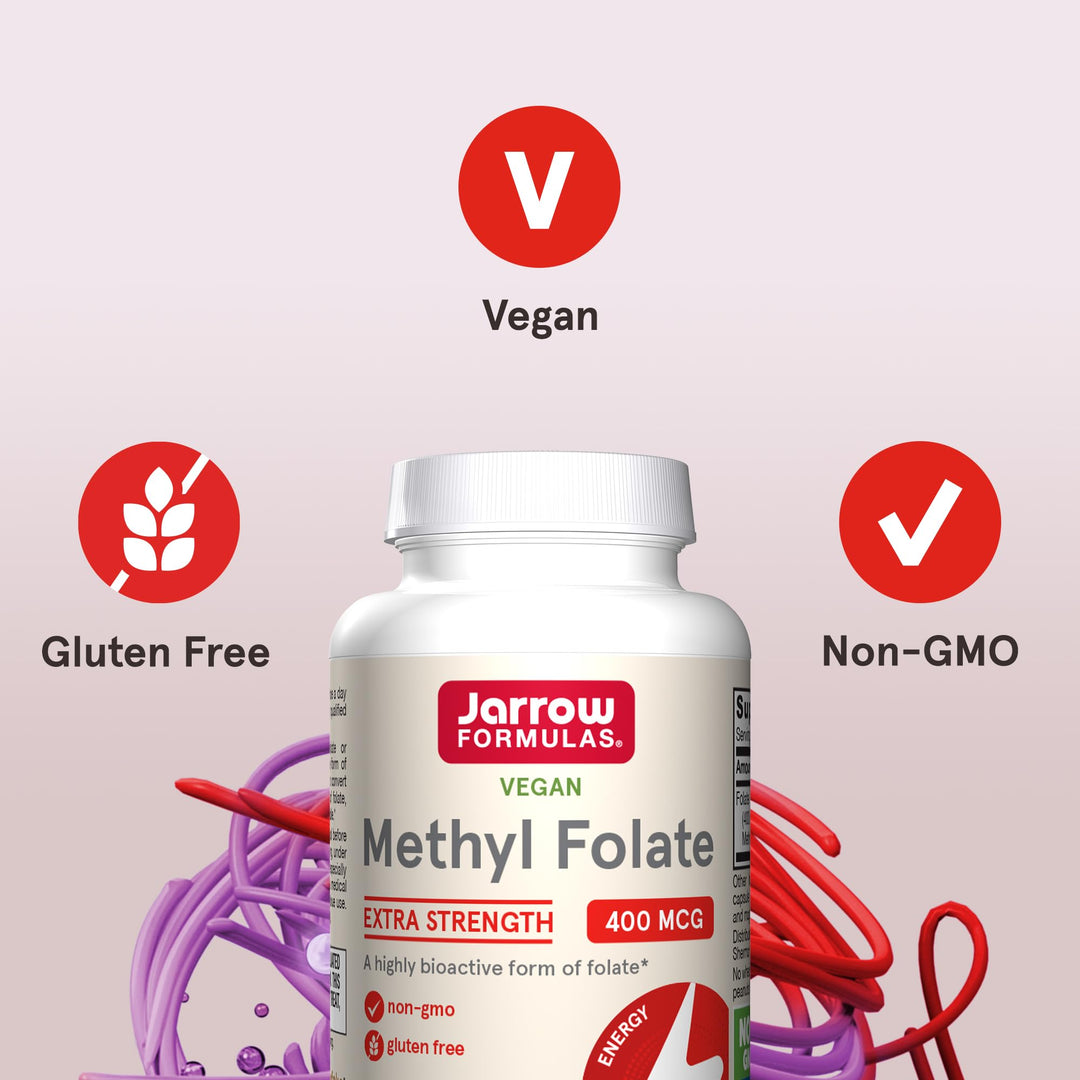Jarrow Formulas Extra Strength Methyl Folate, 400 mcg, 60 Count