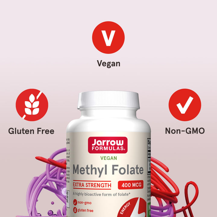 Jarrow Formulas Extra Strength Methyl Folate, 400 mcg, 60 Count