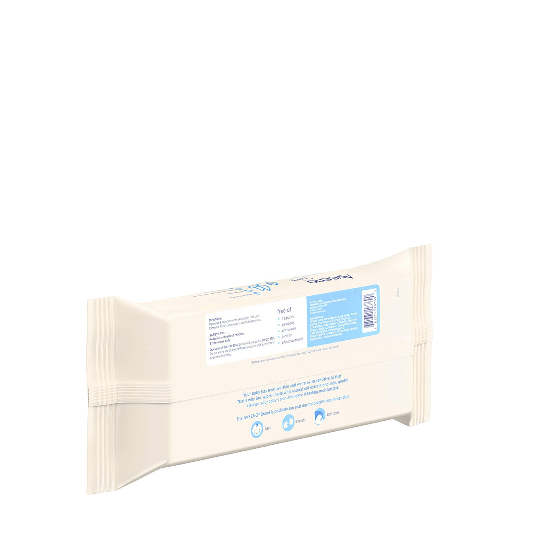 Aveeno Baby Sensitive All Over Wipes, 64 Count