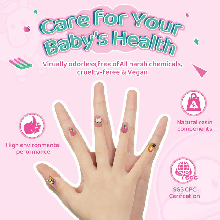 SeseBee Kids Press On Nails, Unicorn, 144 Count