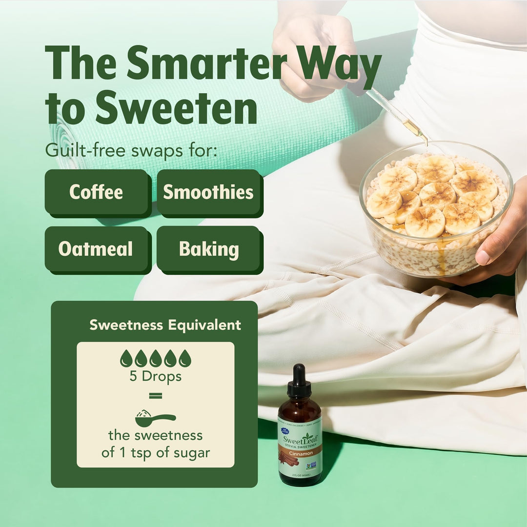 SweetLeaf Stevia Drops Liquid Sweetener, Cinnamon, 2 fl oz