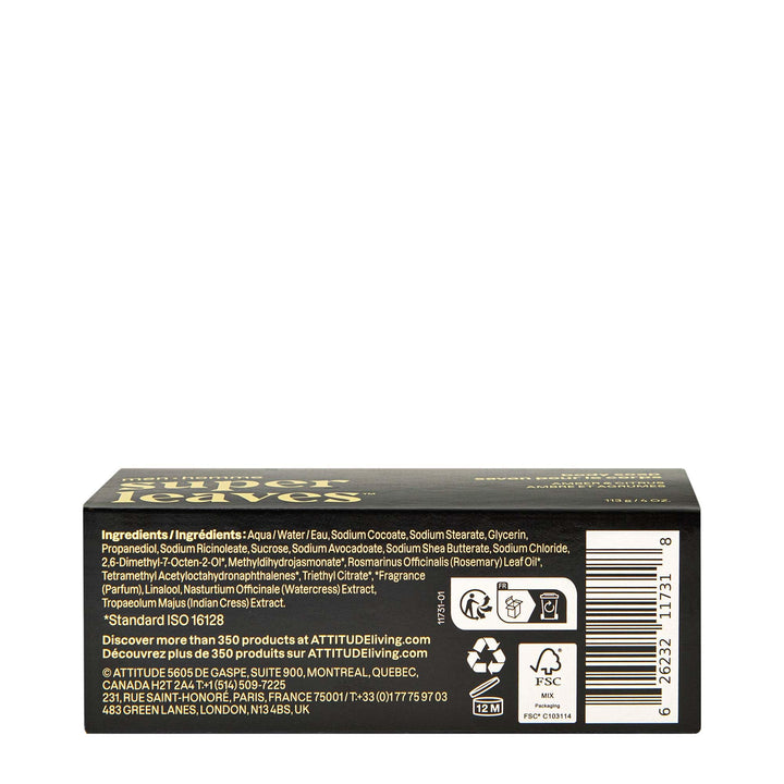 ATTITUDE Men's Body & Face Bar Soap, Amber & Citrus, 4 oz