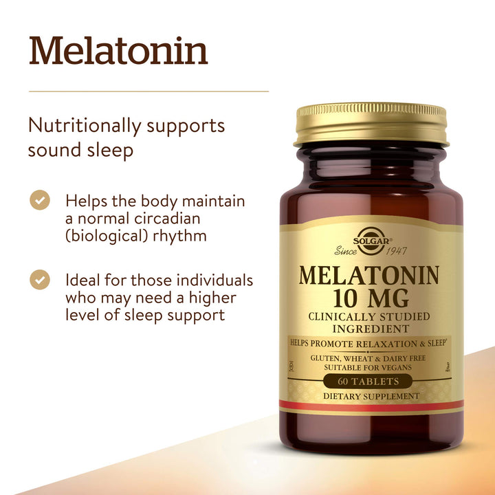 Solgar Melatonin Tablets, 10 mg, 60 Count