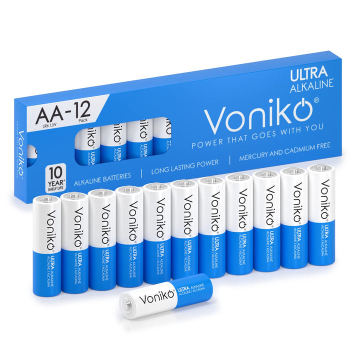 Voniko AA Batteries, 12 Count