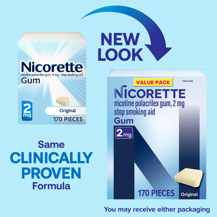 Nicorette Nicotine Gum, Original, 170 Count