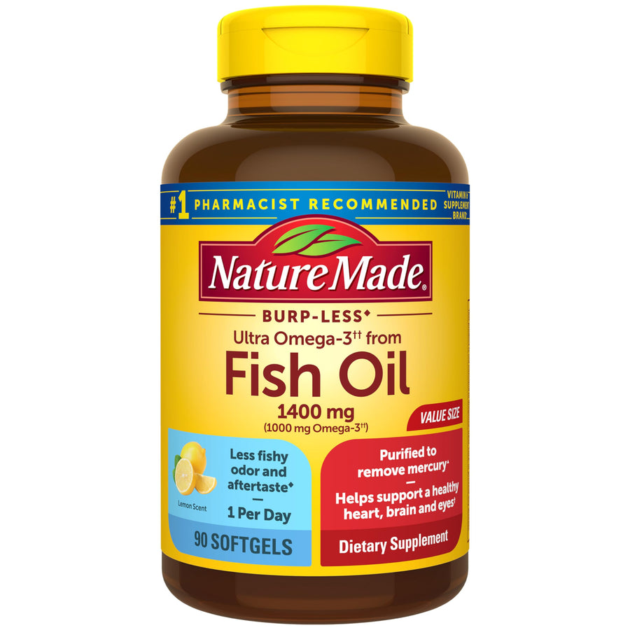 Nature Made Ultra Omega 3 Fish Oil Softgels, 1400 mg, 90 Count