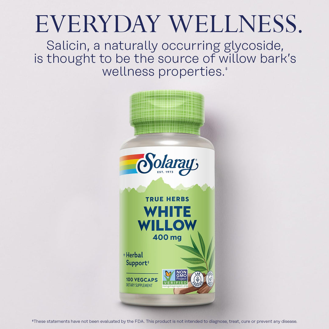 Solaray White Willow, 400 mg, 100 Count