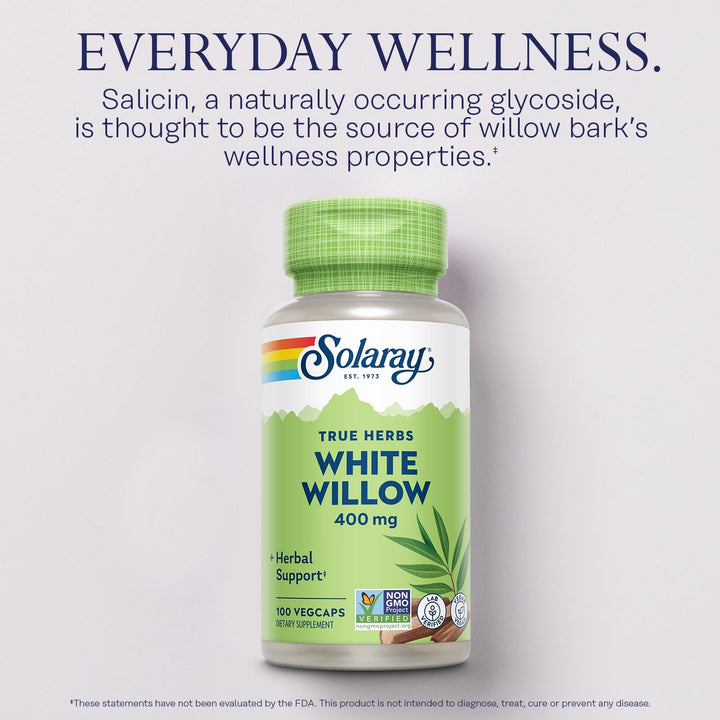 Solaray White Willow, 400 mg, 100 Count