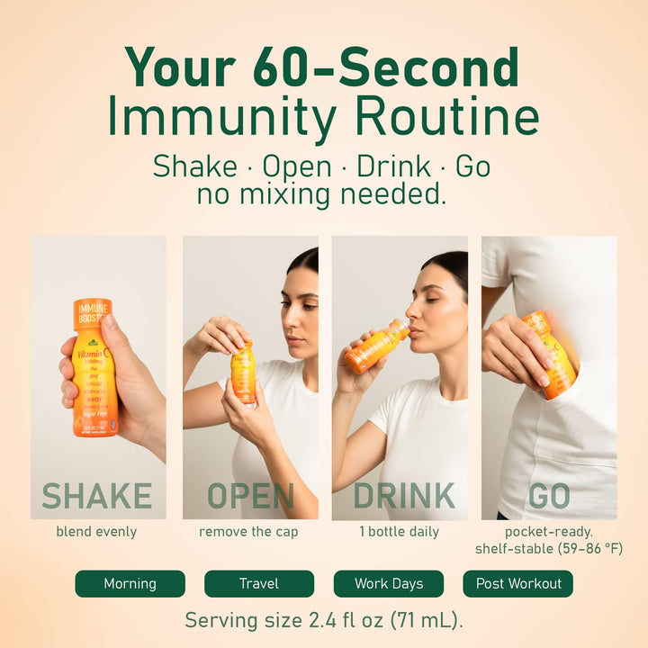 ALFA VITAMINS Vitamin C Shot, Orange, 1000 mg, 20 Count