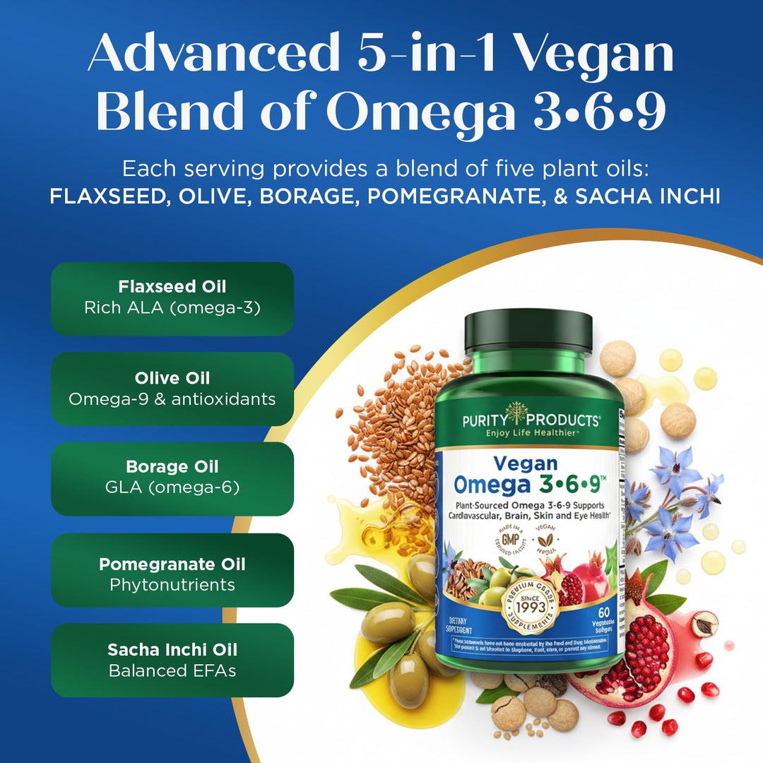 Purity Products Omega 3-6-9, 5 in 1 Vegan Formula