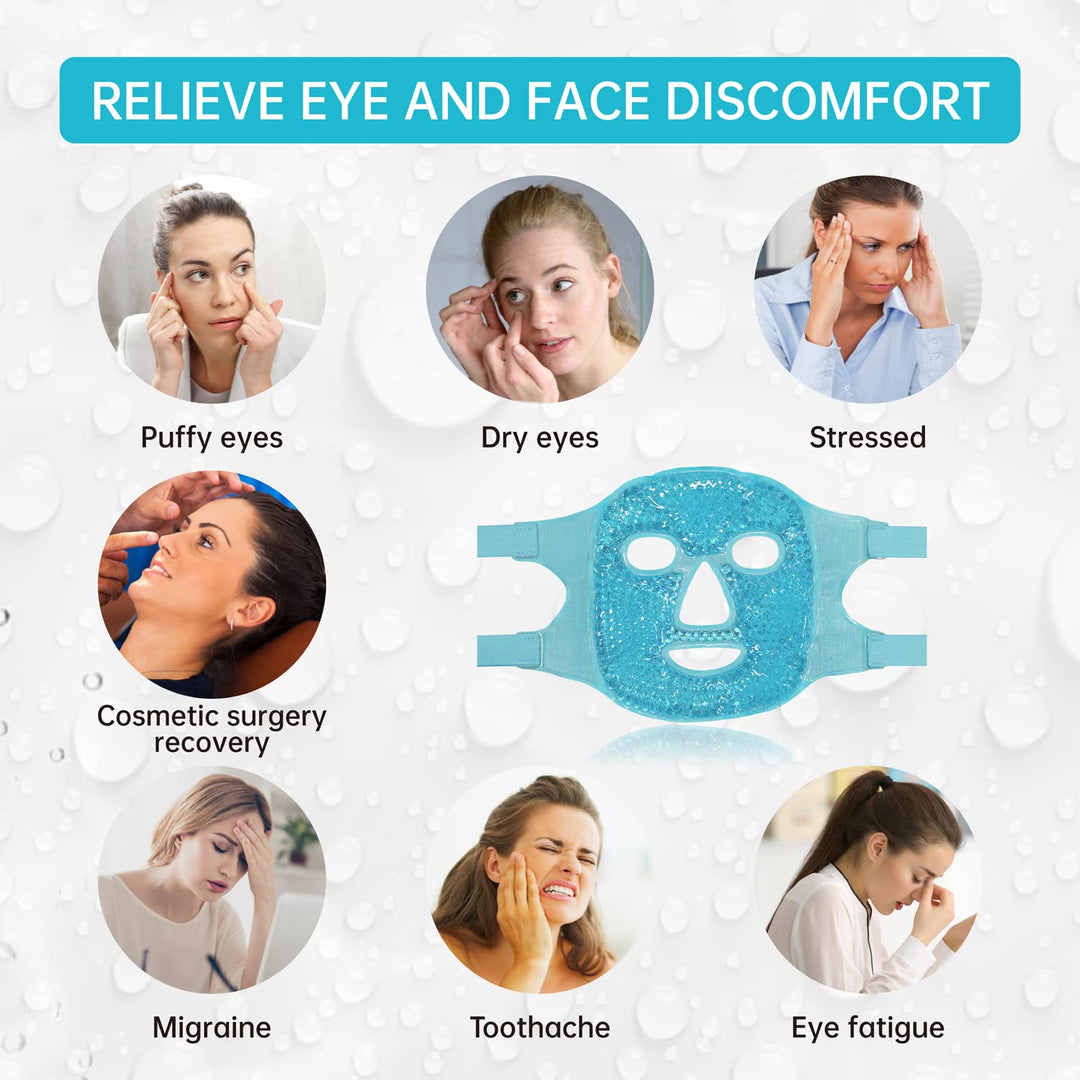 ZNÖCUETÖD Cold Face Eye Mask, Blue