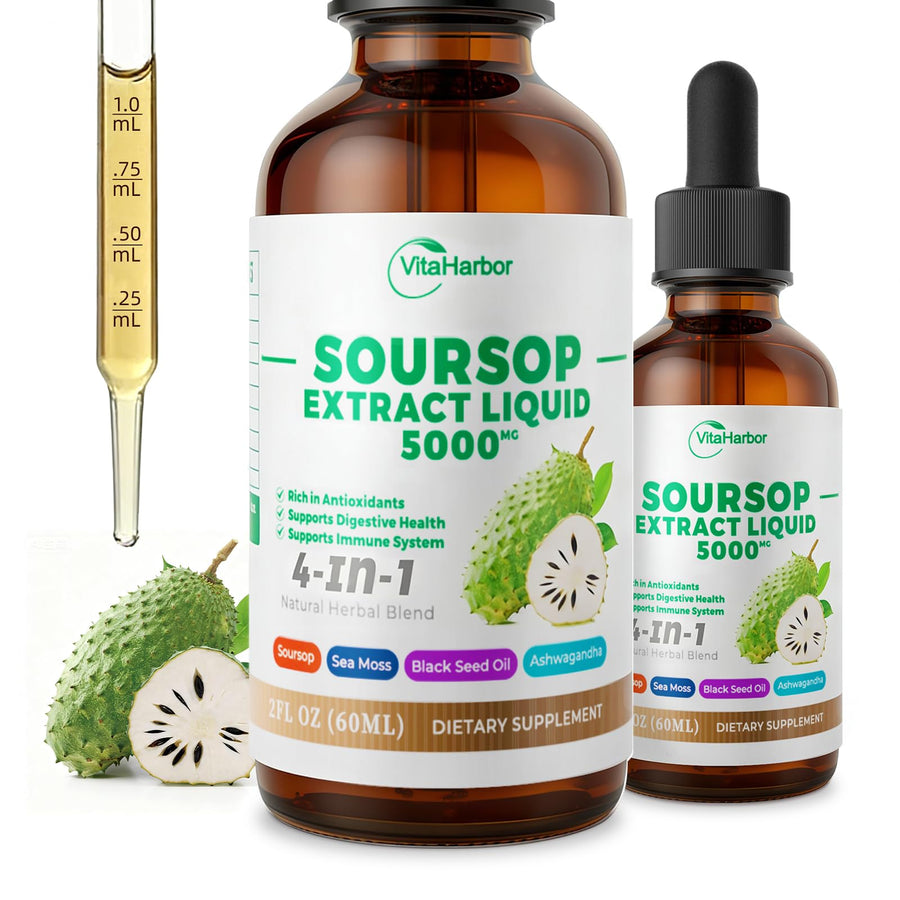 VitaHarbor Soursop Bitters Liquid, Slightly Sweet, 2 fl oz