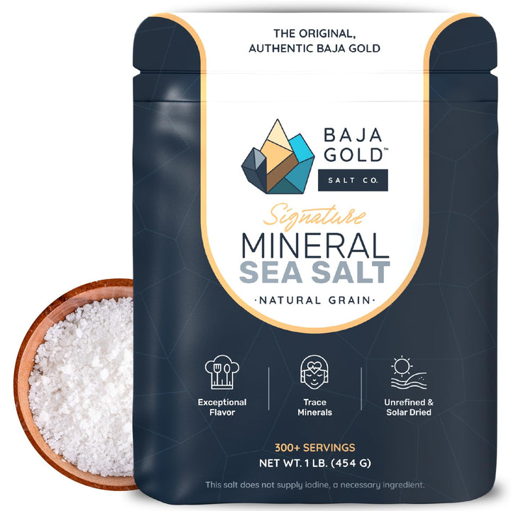 Baja Gold Signature Mineral Sea Salt, Natural Grain, 1 lb