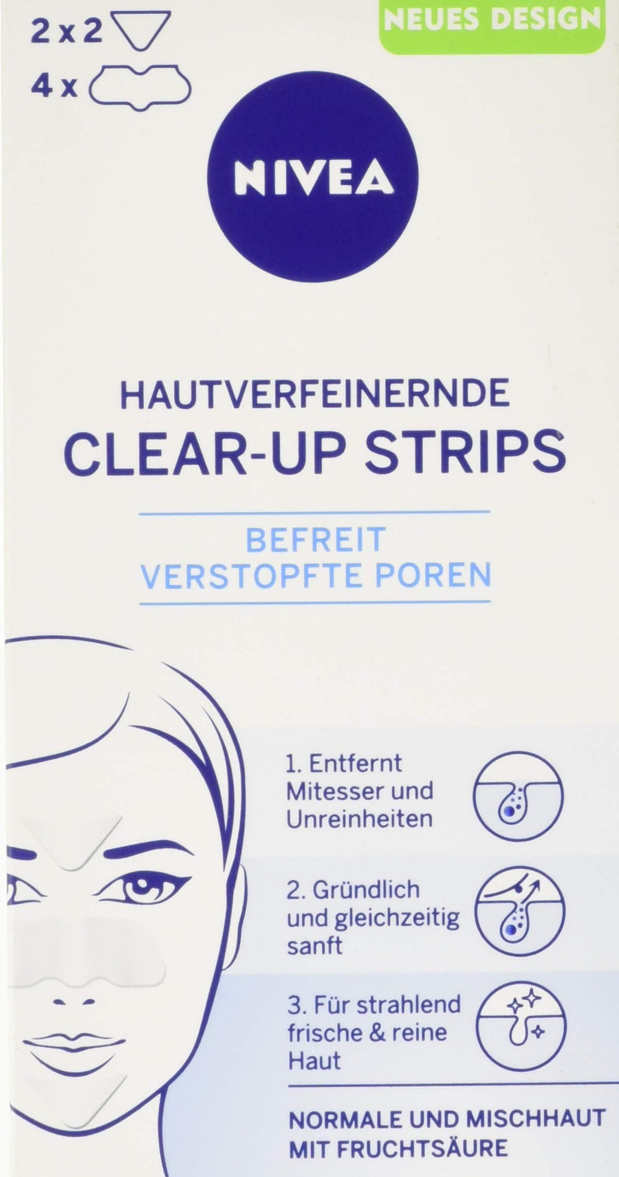 NIVEA Clear-Up Strips, Nose and Forehead Chin