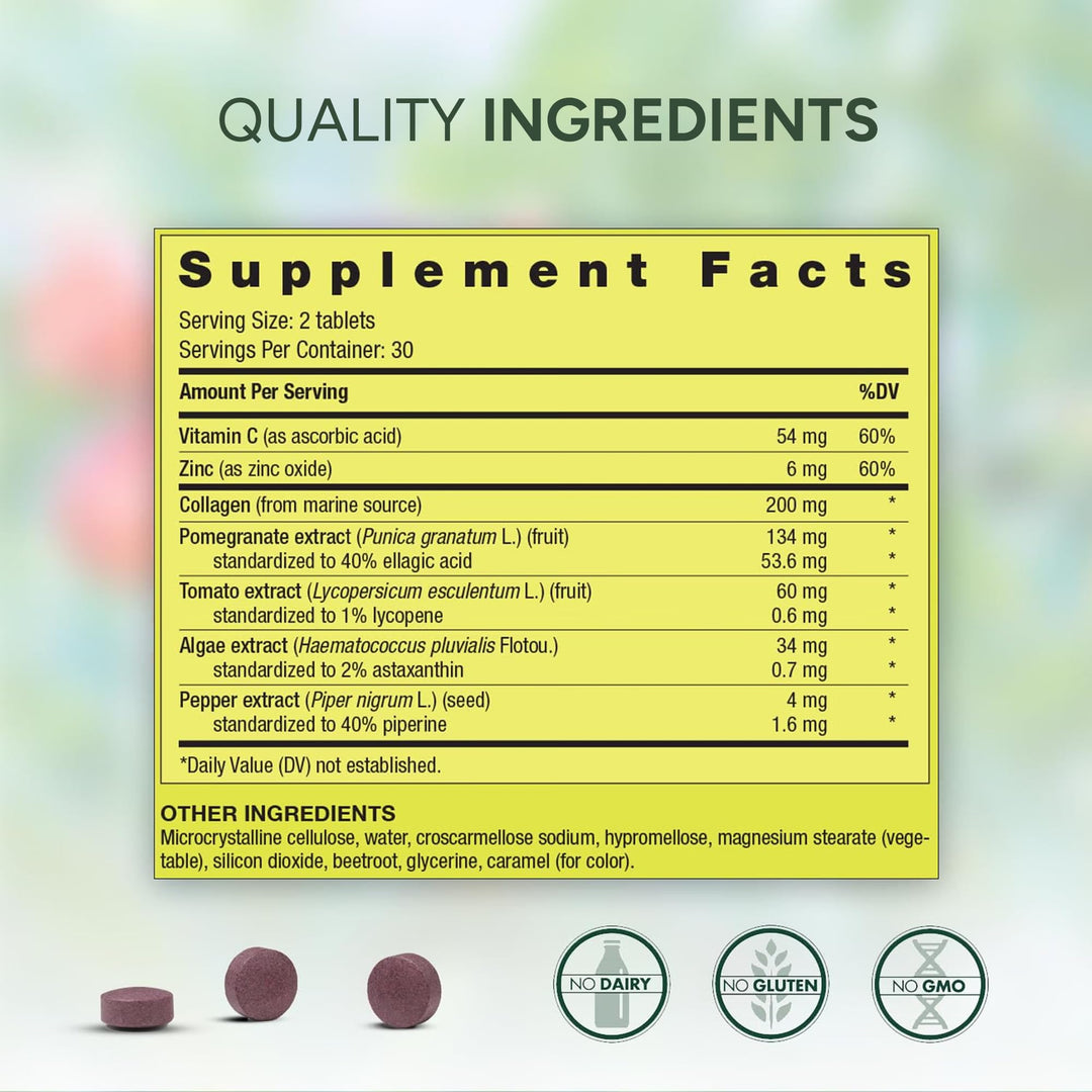 NEW NORDIC Collagen Filler Tablets, Marine Collagen with Vitamin C, 60 Count