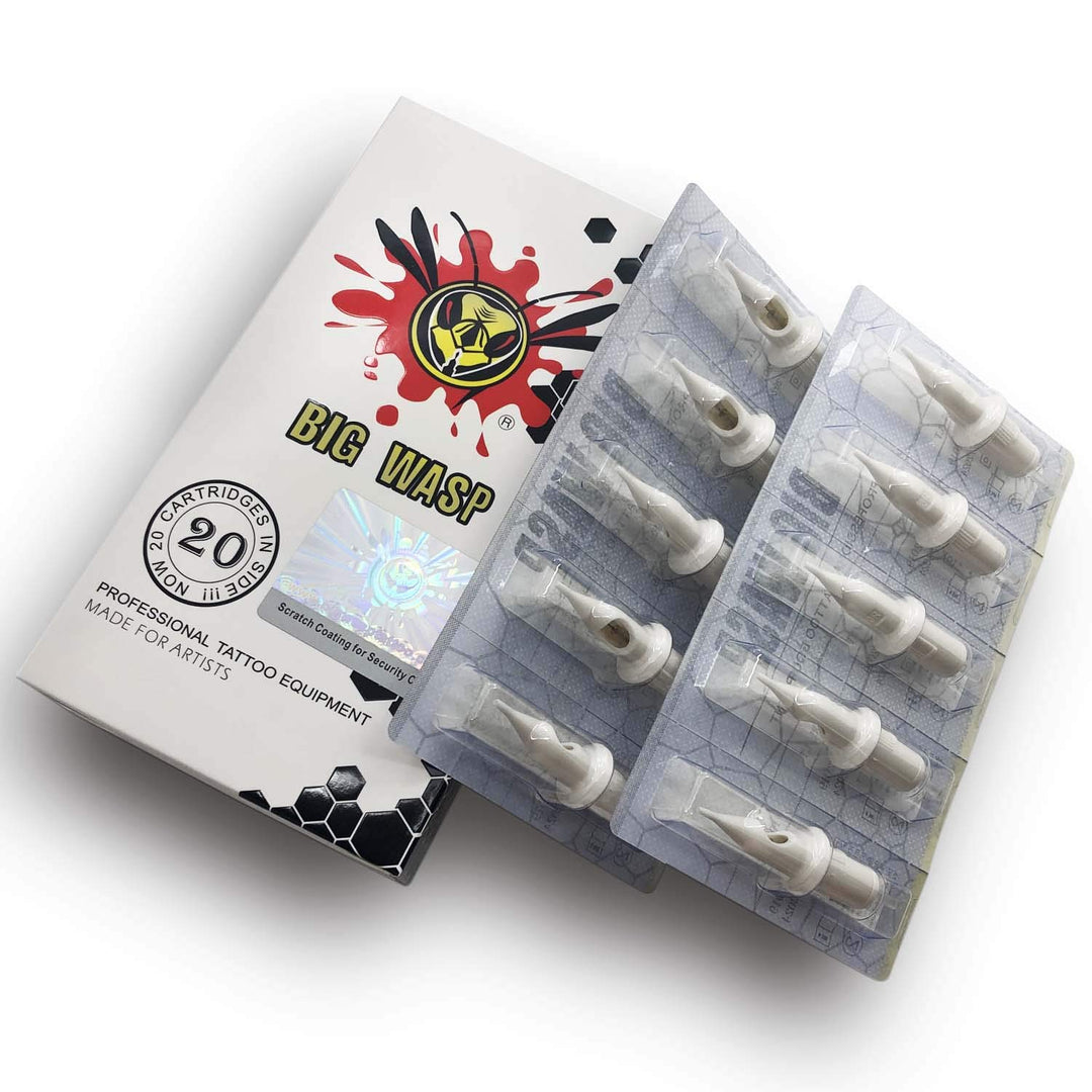 BIGWASP Disposable Tattoo Needle Cartridge, 1 Round Liner, 20 Count