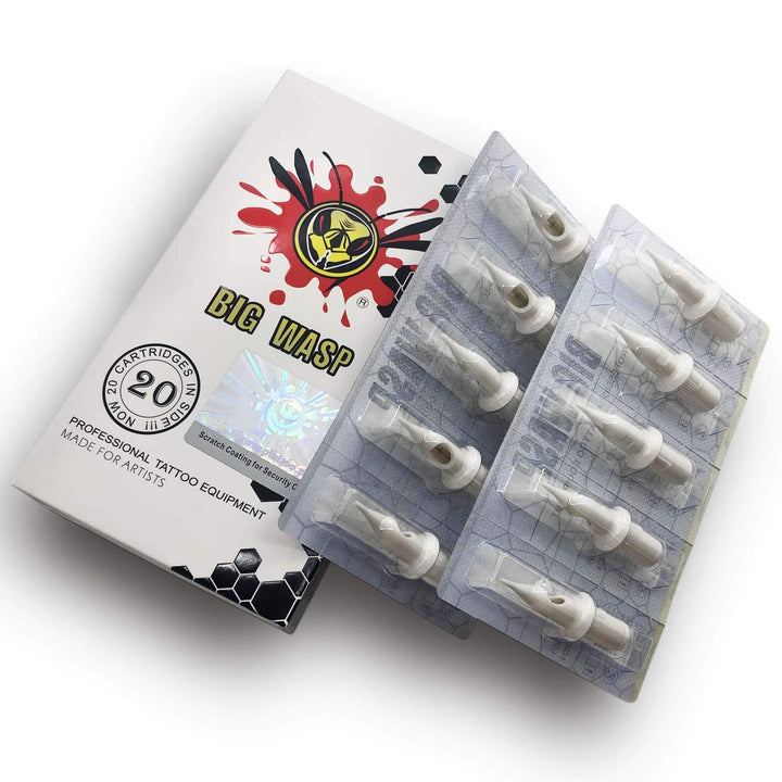 BIGWASP Disposable Tattoo Needle Cartridge, 1 Round Liner, 20 Count