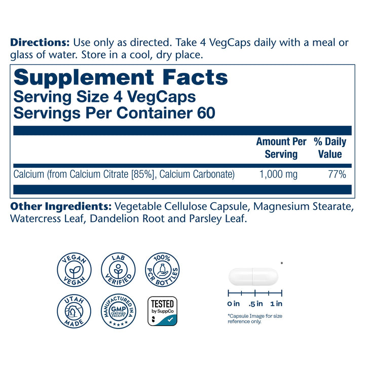 SOLARAY Calcium Citrate, 1000 mg, 275 Count