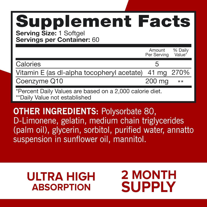 Qunol Ultra CoQ10, 200 mg, 60 Count
