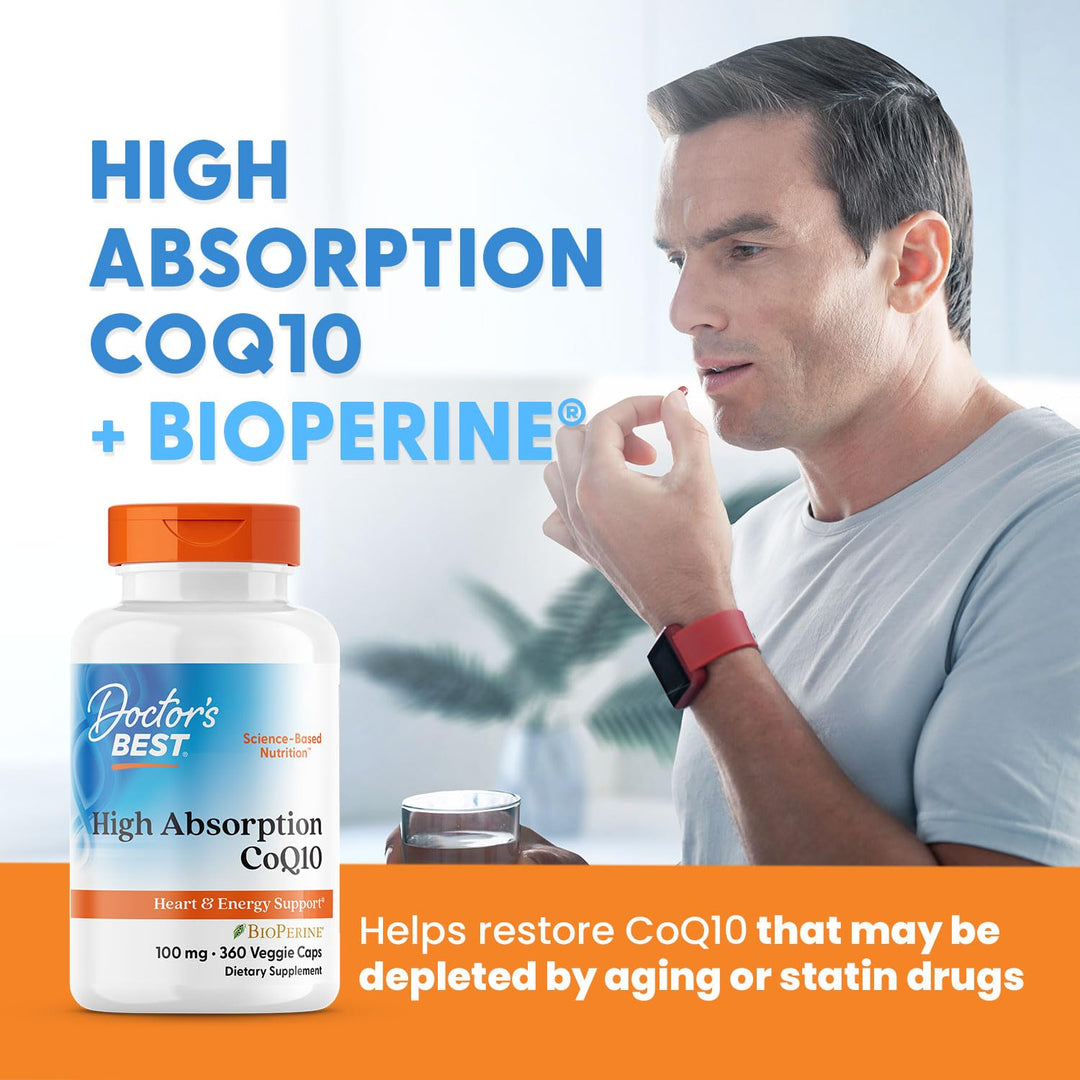 Doctor's BEST High Absorption CoQ10 With BioPerine, 100 mg, 360 Count