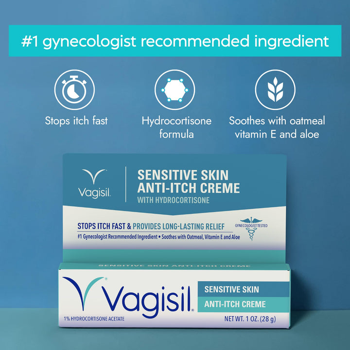 VAGISIL Maximum Strength Anti-Itch Creme, Sensitive Skin, 1 oz